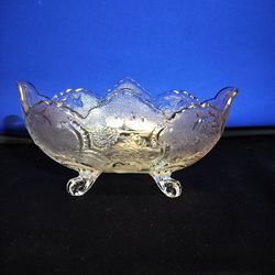 Vintage Jeanette Lombardi Footed Clear Serving/Candy Dish 11”x5” Elegant