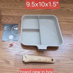 Brand New Non-Stick Multi-Section Pan w/ Detachable Handle 9.5x10"