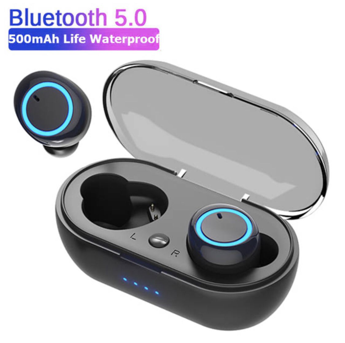 Fingerprint Touch Bluetooth Earphones HD Stereo Wireless Headphones Noise Cancelling