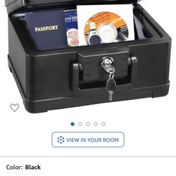 Honeywell Safes & Door Locks 30 Minute Fire Safe Box Chest with Carry Handle, Small, 1101, 4.0L, Black