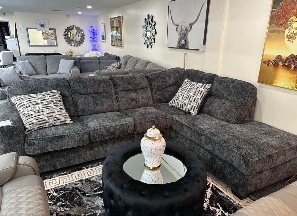 NEW🌲$10 Down Payment Finance 😎Nokomis Dark Gray 2 Piece Sectional with Chaise 