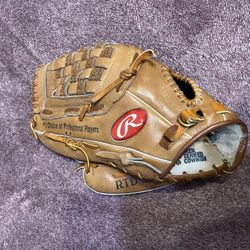 baseball glove and used balls
