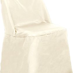 Beige Polyester Folding Chair Covers