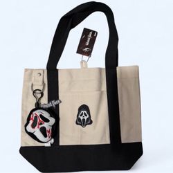 Ghost face tote with bag clip
