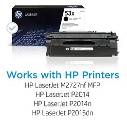 (5) HP 53X Black High-Yield Toner Cartridges