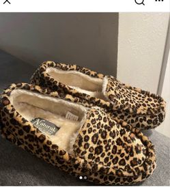 Natural Reflections Leopard Print Moccasin Slippers