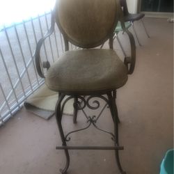 Wrought Iron Upholstered  Stool Xcellent Condition
