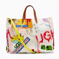 UGG pop Angeles Graffiti Canvas Tote crossbody neon memes limited edition