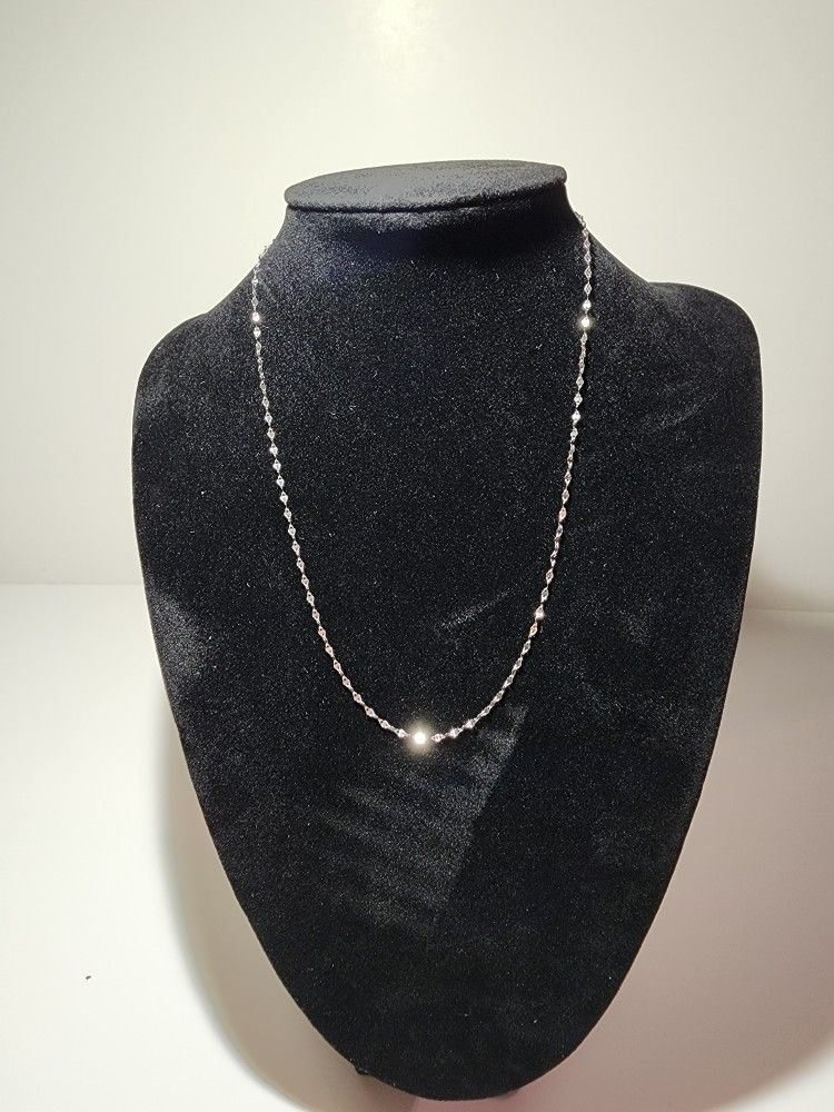 10k White Gold Mirror Chain