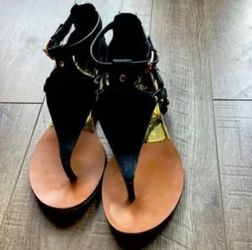 Sandals vonce camuto negras zose 8 .1/2