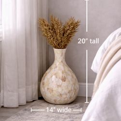 Handcrafted Capiz Shell Floor Vase