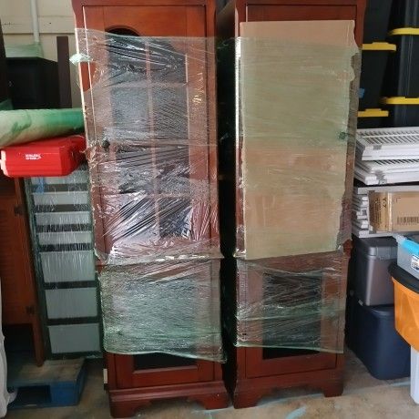 Two Storage Display Cabinet Wood