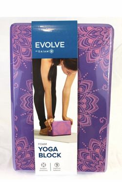 EVOLVE BY GAIAM Foam Yoga Block Purple Improves Balance