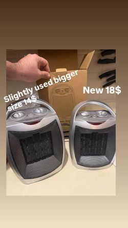 Portable Electric Space Heater with Thermostat, 1500W/750W Safe and Quiet Ceramic Heater Fan, Heat Up 200 Square Feet for Office Room Desk Indoor Use,