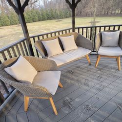 Outdoor patio loveseat couch chairs