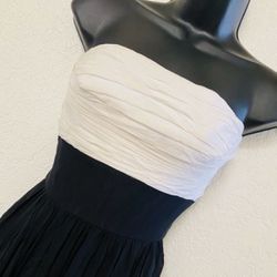 MIXIT, White & Black Strapless Dress, Size 4