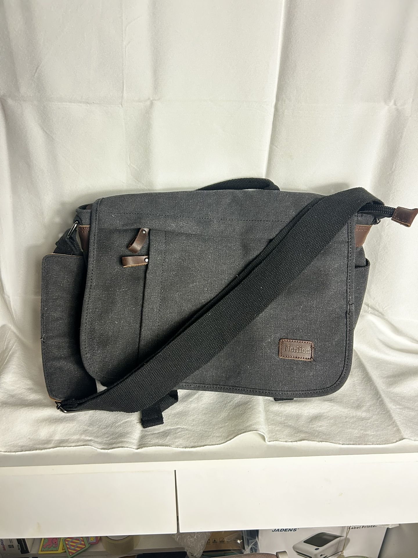 Laptop Messenger Bag – Water-Resistant Canvas Shoulder Bag, Work Briefcase & College