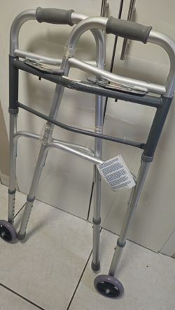 Medline Folding Walker with Wheels