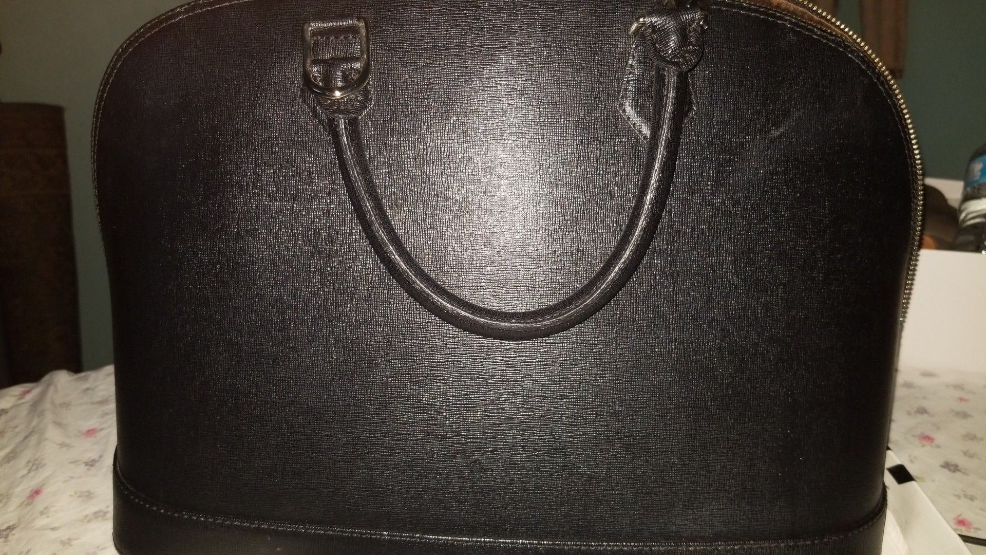 Pulicati Genuine Black Saffiano Leather satchel