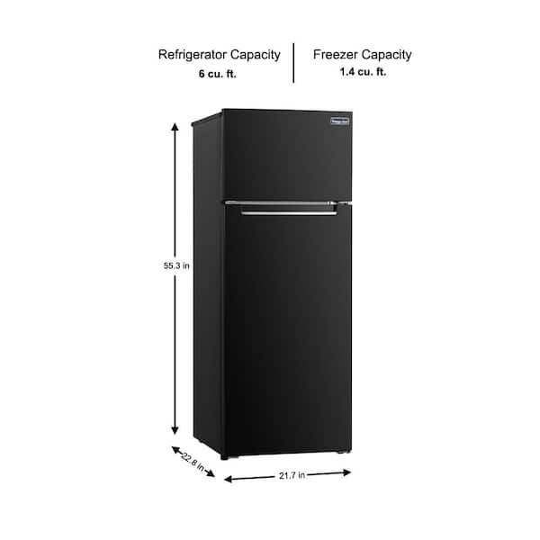 Magic Chef 7.3 cu. ft. 2-Door Mini Fridge in Black with Freezer