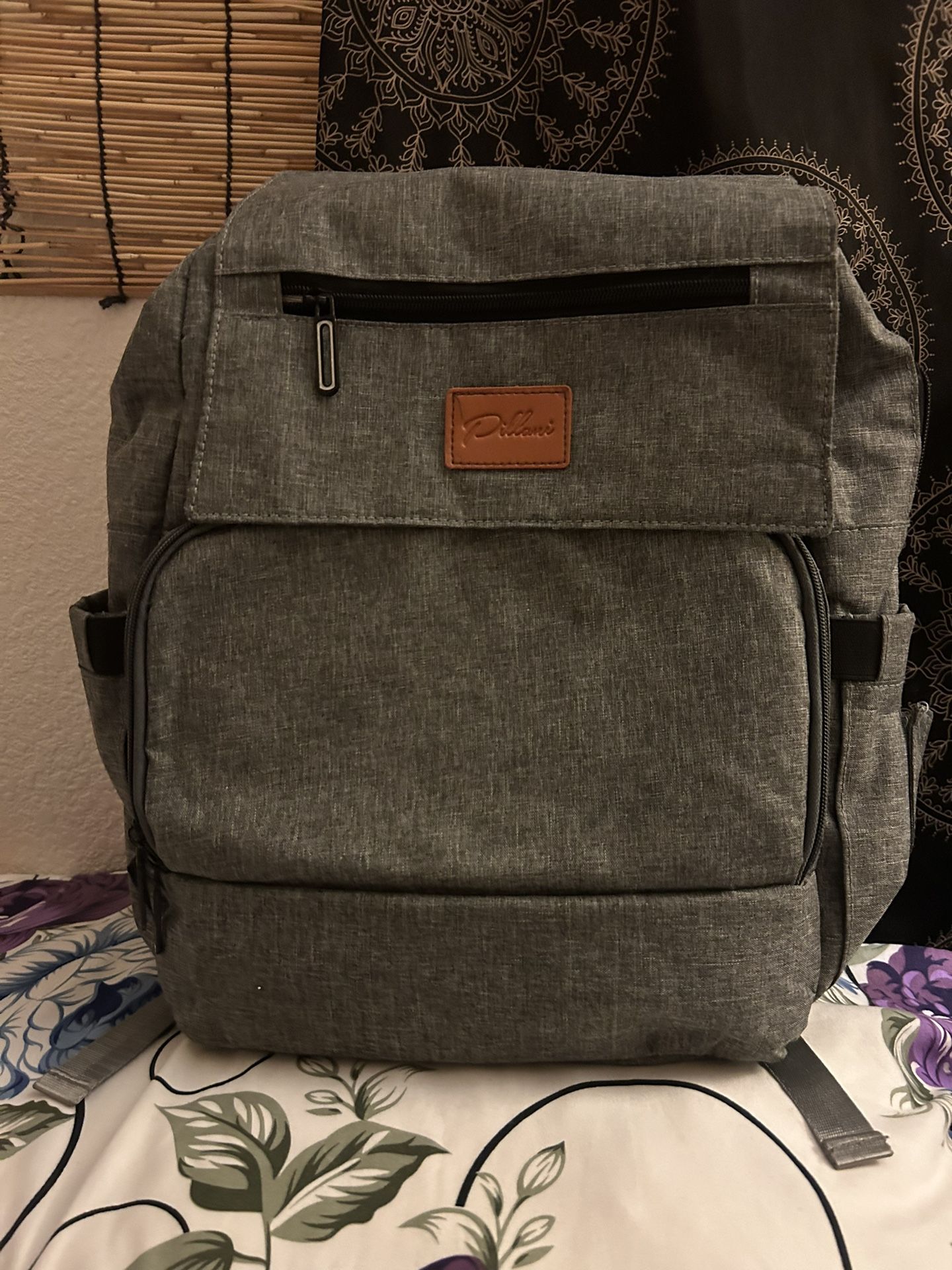 Baby Gray Pillani Diaper Bag & Changing Station 