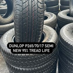 SET OF FOUR USED TIRES 265/70/17 DUNLOP
