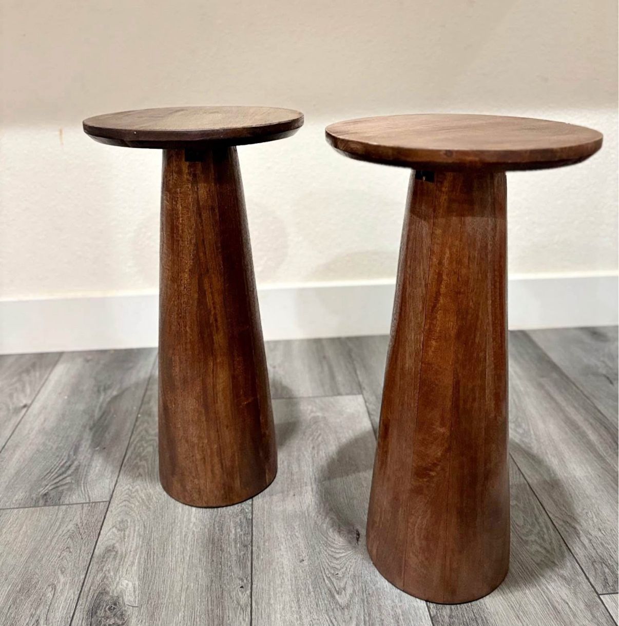 New Pair of Mango Wood End Tables