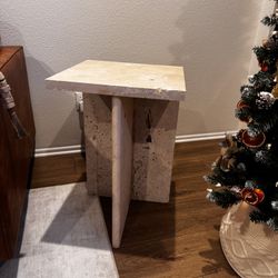 Travertine Side Table