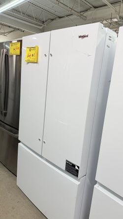 NEW OPEN BOX 3 DOOR WHITE REFRIGERATOR