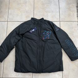 Nike Miami Marlins Authentic Collection MLB Jacket 2XL Men's Black Baseball