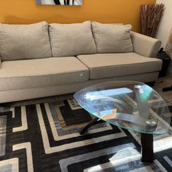 3 Seater Fabric Couch With Coffee Table