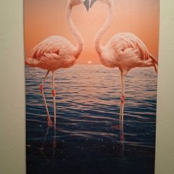 VERY NICE FLAMINGO PIC. NOTHING WRONG. 23" X 35" 