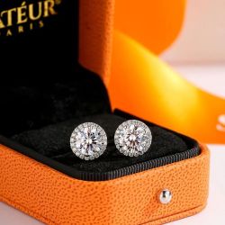 Moissanite Diamond Earrings platinum finished 90% off retail