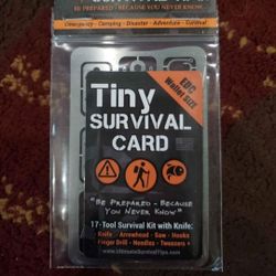Tiny Survival Card: Original - Made in USA - 17-Tool Survival Kit with Knife