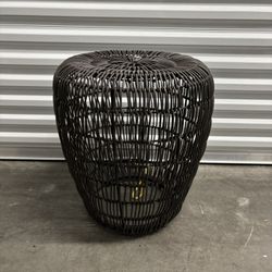 Wicker Rattan Ottoman Stool Side Table