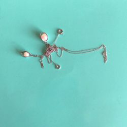 2 Tangled Necklaces One 14k White Gold One Sterling Silver 