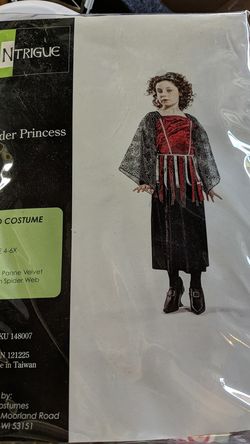 New - Spider princess costume size 4-6x