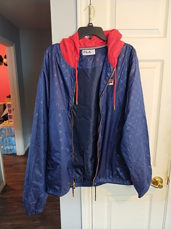 Fila Blue/Red Windbreaker Track Jacket Size XXL
