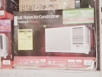 12200 BTU 220 volt  with heat, 
14,000 BTU 115Volts Window Air Conditioner Unit Cools 700 sq. ft. Dual Inverter, Remote, Wi-Fi and Dehumidifier in Whi