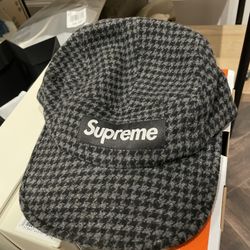 FW23 Used Supreme Camp Hat Houndstooth Wool