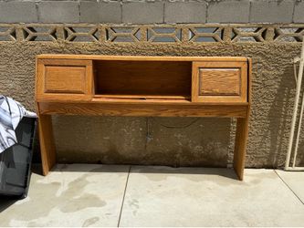 Wooden head board with cubbies
