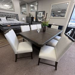 9 PC DINING TABLE SET 