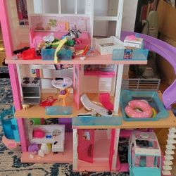 Barbie dream house and disney princess castle Dollhouses. 