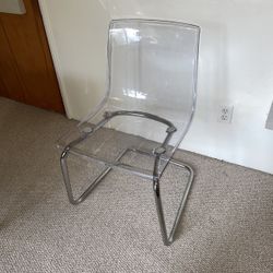 4x Acrylic Dining Chair Ikea Tobias Clear Transparent