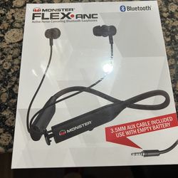 Monster MNFLEX BLK Flex Active Noise Canceling Bluetooth Headphones