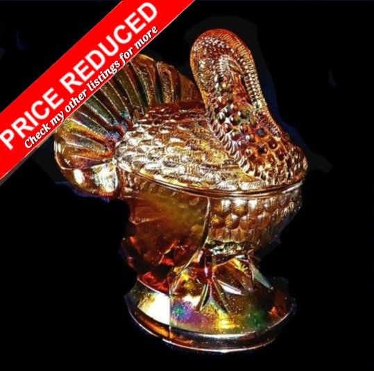 Vintage Carnival Glass Turkey