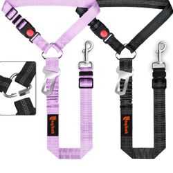 Brandnew Removable Dog Seat Belt Harness for Car, 3 in 1 Pet Dog Car Seatbelt Leash, Retractable Restraint Secures to Vehicle Headrest & Adjustable Re