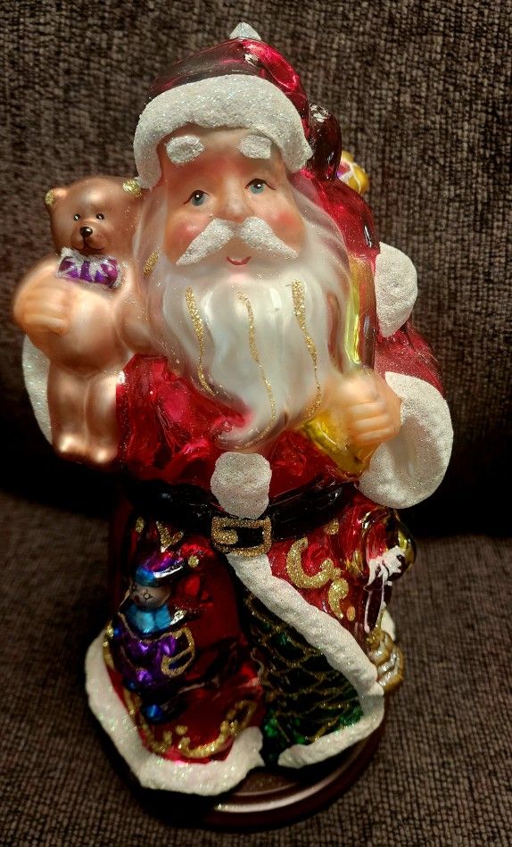 Thomas Pacconi Glass Blown Santa . 30th Year Anniversary.