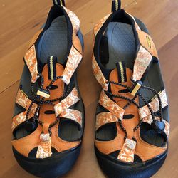 Women’s KEEN Venice H2 Waterproof Sandals Orange 9.5  With Flowers  