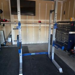 FITNESS GEAR SQUAT RACK W/ BAR & 45's